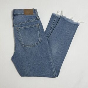 Madewell The Perfect Vintage Jeans Straight Leg Sz 27 Ainsworth Frayed LightWash